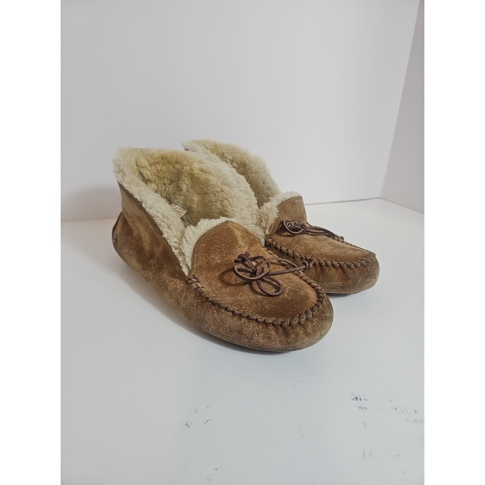 UGG‎ "Womens Size 9" Alena Slipper Chestnut Moccasin Fluffy Shearling